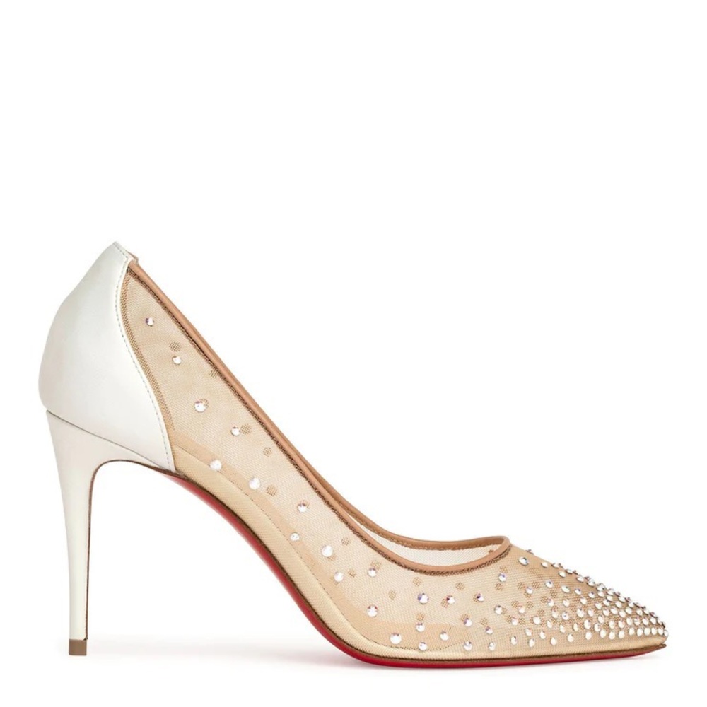 COPY - Christian Louboutin Follies Strass 85 Rete/Napa size 37.5 Wedding/Bridal…